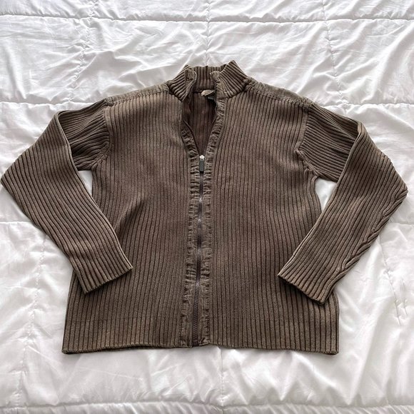 trilogy Other - Trilogy Brown Cargo Outfitters Zip Up